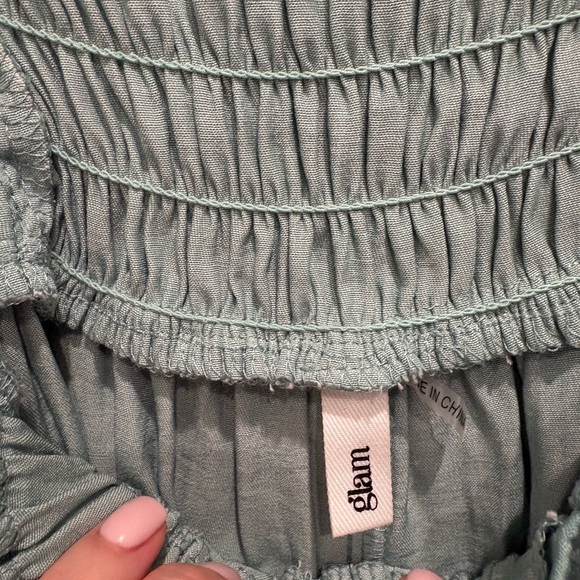 Glam Teal Ruffle Top - Picture 2 of 4